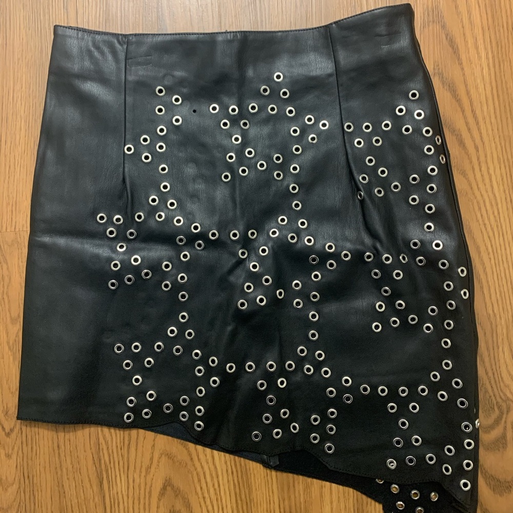 Chelsea & Violet Black Leather Skirt